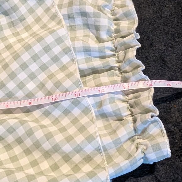 NWT Romwe Green White Gingham Check Bloomer Ruffle Skort Skirt M - Picture 6 of 6